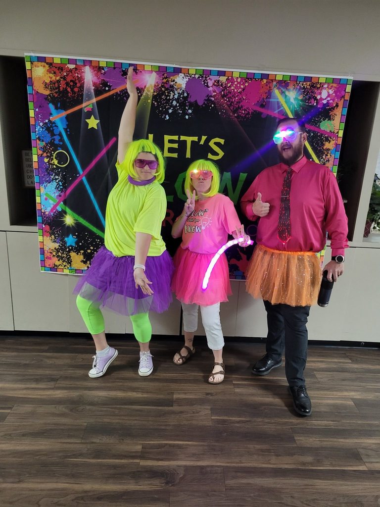 teachers preparing for the glow party