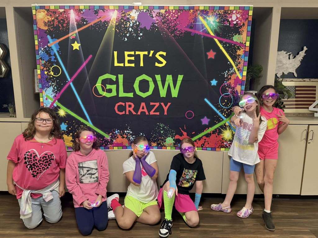students preparing for the glow party