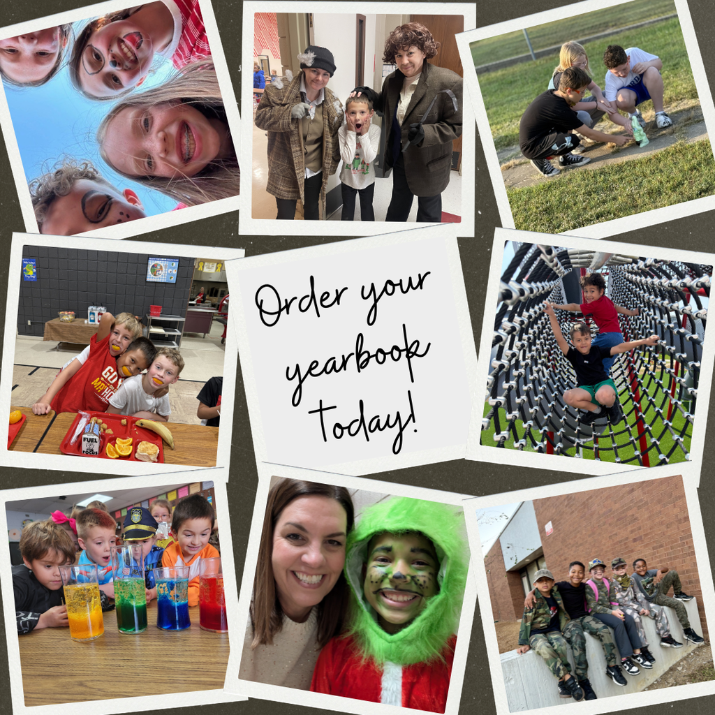 photo with multiple kids in a collage and it says "order your yearbook today!" 