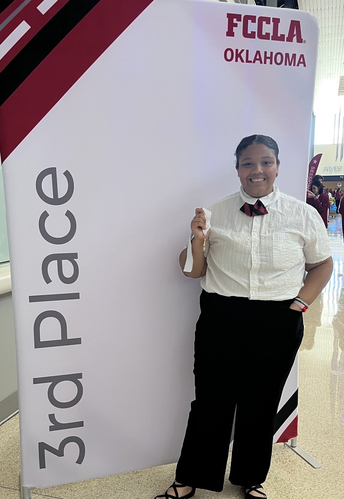 It was a great day at FCCLA State Convention! 🎉 We’re proud to celebrate our students who were recognized among the top competitors in the state. Congratulations to Emma Malos for earning 2nd place in Entrepreneurship, and to Keylei Hall for placing 3rd in Early Child Care Teacher Aide. Your hard work, dedication, and passion truly paid off—we couldn’t be more proud!