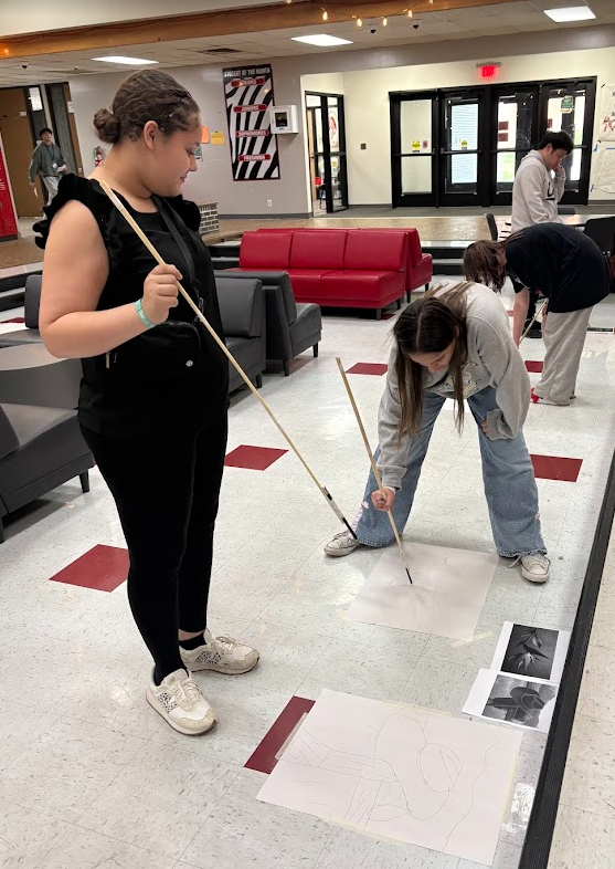 We tried something a little different in the art room 🎨  Students were challenged to create drawings using pencils attached to long sticks instead of holding them in their hands. With that added distance, every line became less about precision and more about movement, gesture, and trusting the process.  It started off feeling awkward (and a little frustrating), but that’s where the magic happens. When perfection isn’t possible, creativity takes over. Students loosened up, took risks, and embraced the “mess”—and the results were incredible. 👏