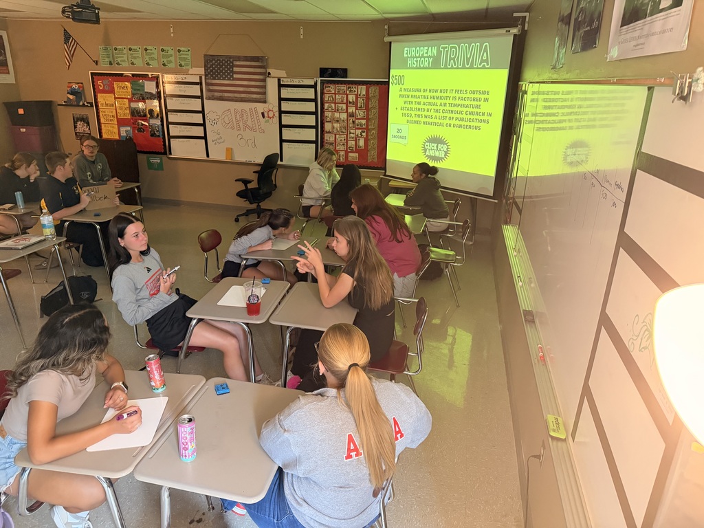 AP Euro students brought the energy with a Jeopardy-style review over Unit 2! Teams of 2–3 went head-to-head, battling it out for points and the title of class champion.  This is just the beginning—after practicing the format together with Unit 1, we’re continuing the competition through all 9 units this semester. At the end, one team will earn the title of ultimate AP Euro Champion. Let the games continue!