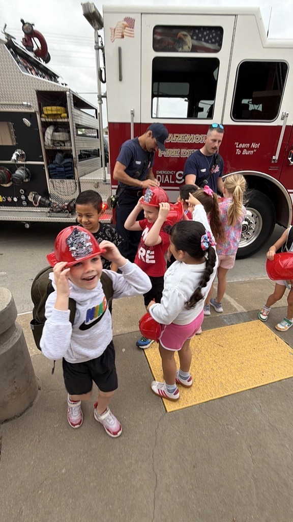 Students with Claremore Firefighters 