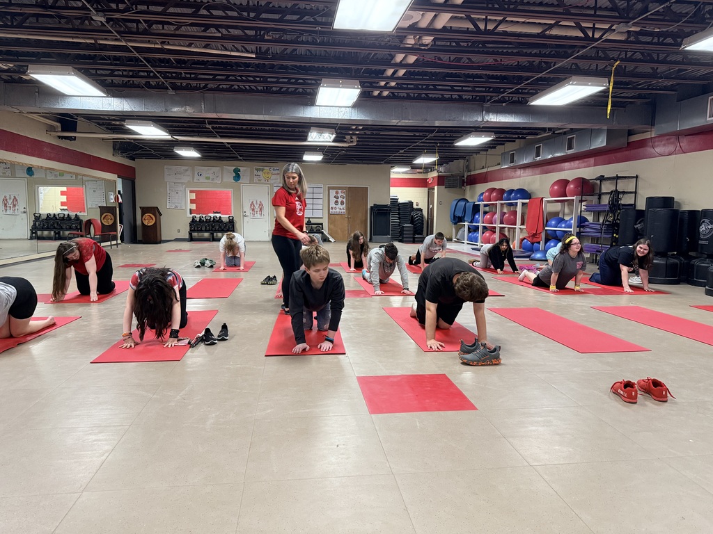 Students in PE recently wrapped up their yoga unit, focusing on stretching, balance, and overall body control.  Throughout the unit, students worked on improving flexibility, building core strength, and learning techniques to reduce stress and increase mindfulness. A great way to support both physical and mental wellness!