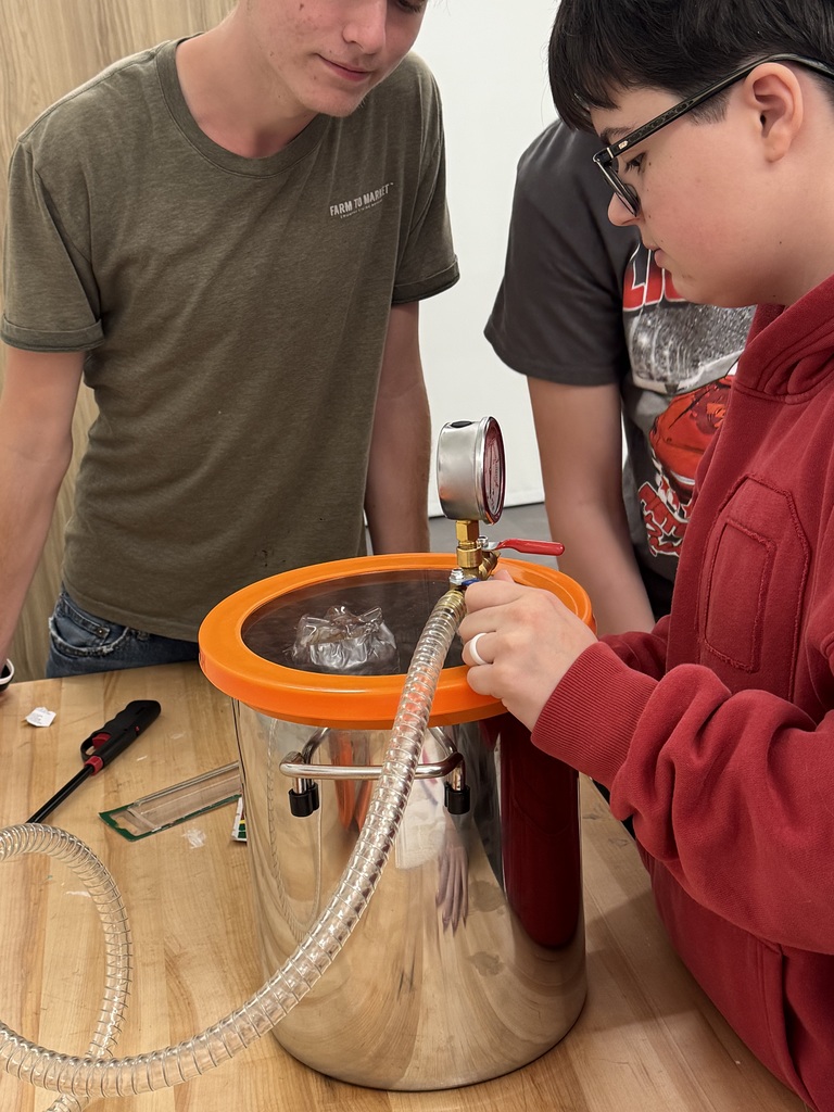 Aviation students took on the Peep Odyssey Innovation Challenge, stepping into the role of Aerospace Engineers to design a space condo capable of surviving Mars-like atmospheric conditions.  Using marshmallow Peeps as “residents,” students built prototypes, tested them in a vacuum chamber, and observed how changes in pressure affect their designs. They then analyzed results and made improvements to better protect their structures.  All findings were documented in engineering binders and will be shared with the class in final presentations.  Great hands-on learning in action as students explore real-world aerospace engineering concepts! 🚀