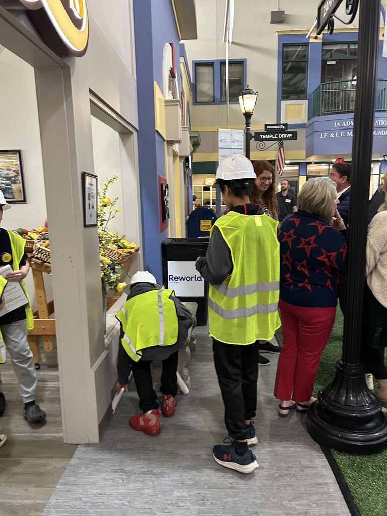 student participating in Biztown