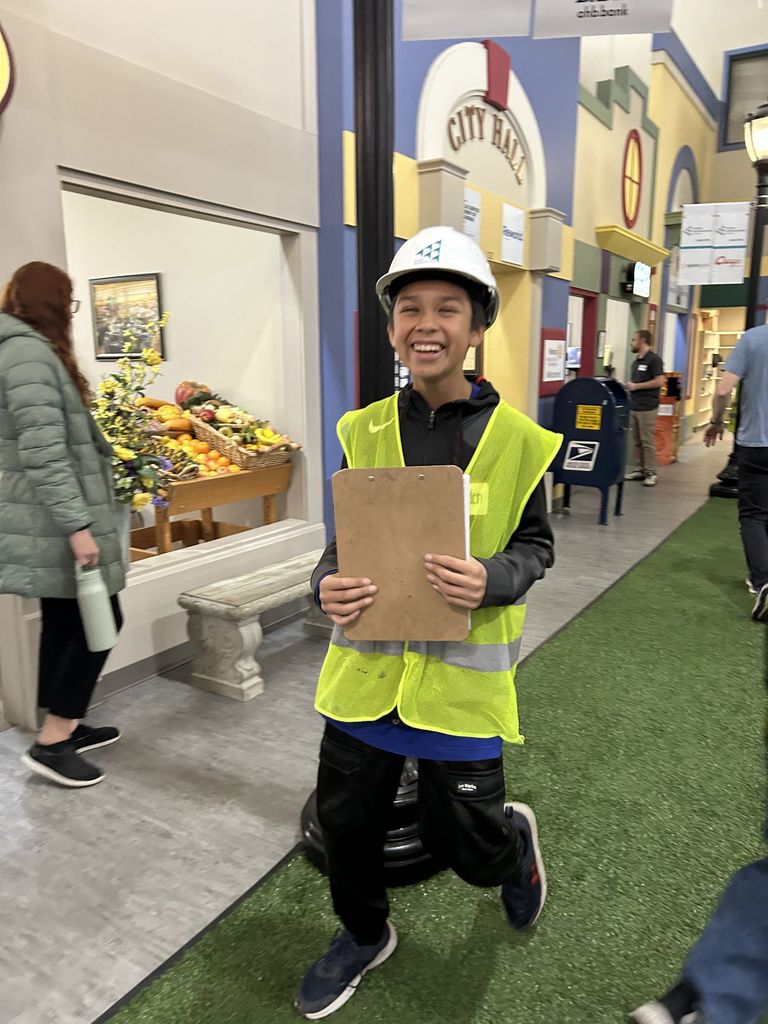 student participating in Biztown