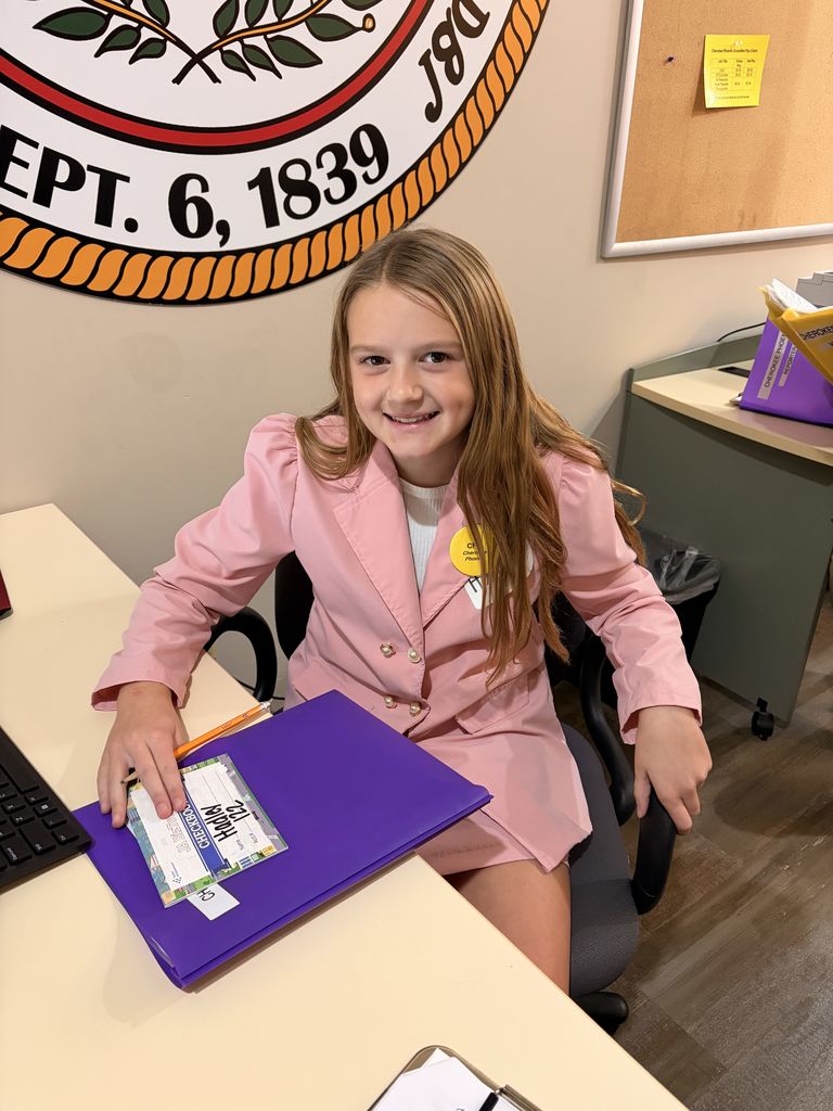student participating in Biztown