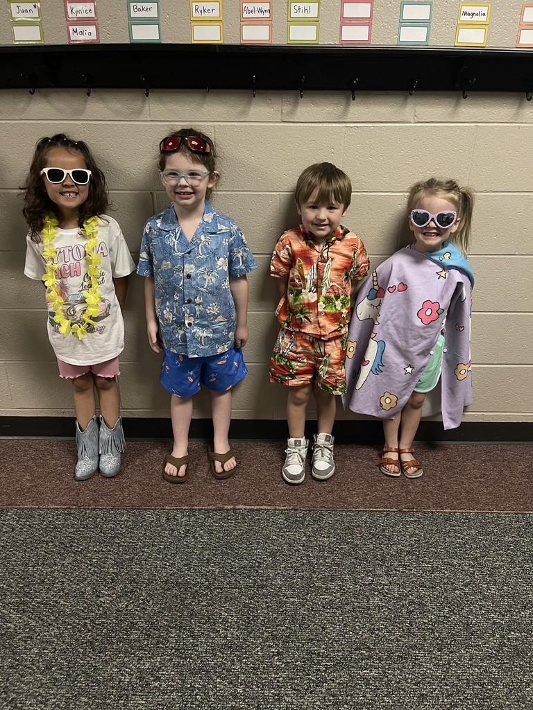 students in beach day attire