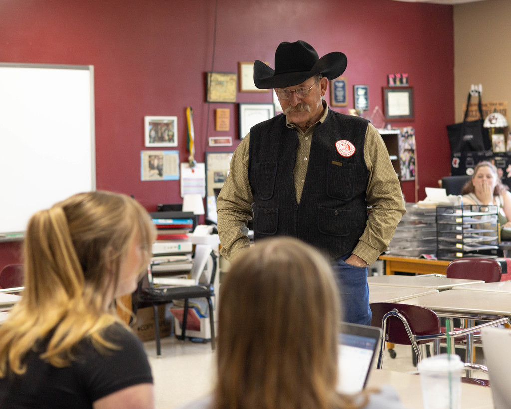 Mr. Jay Snider talking to CHS creative writing class