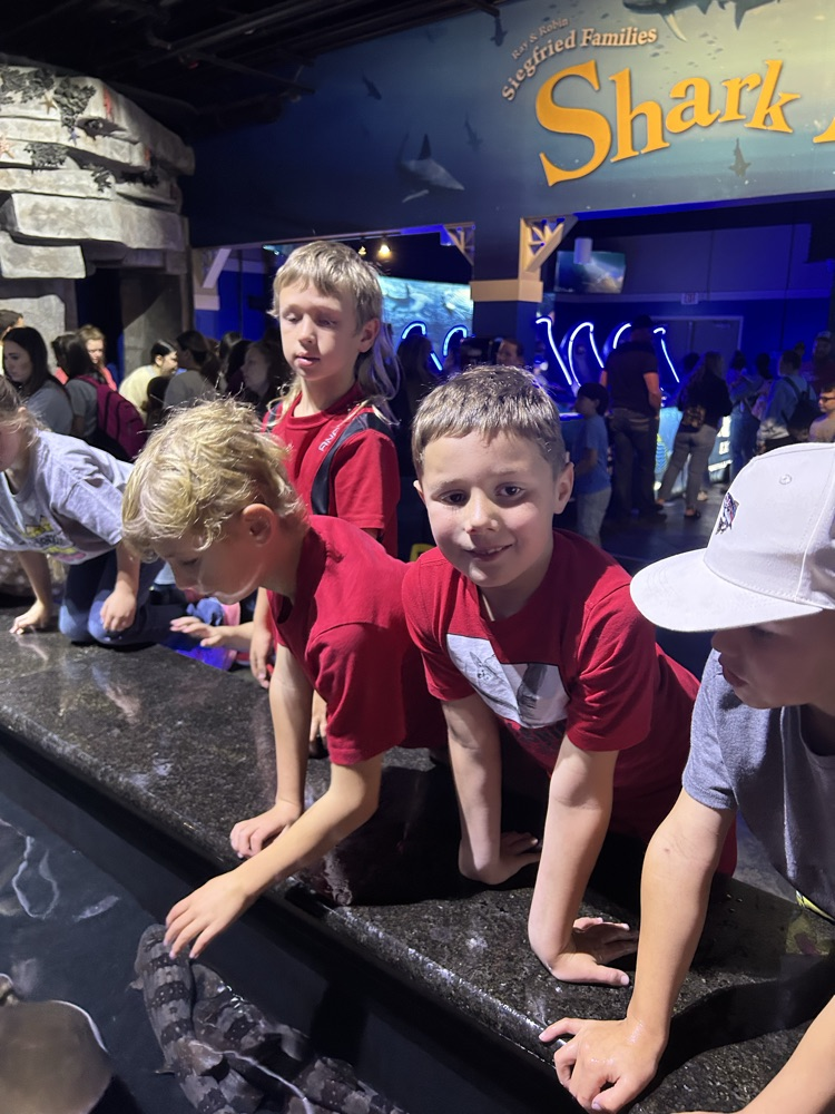 students at interactive tank 