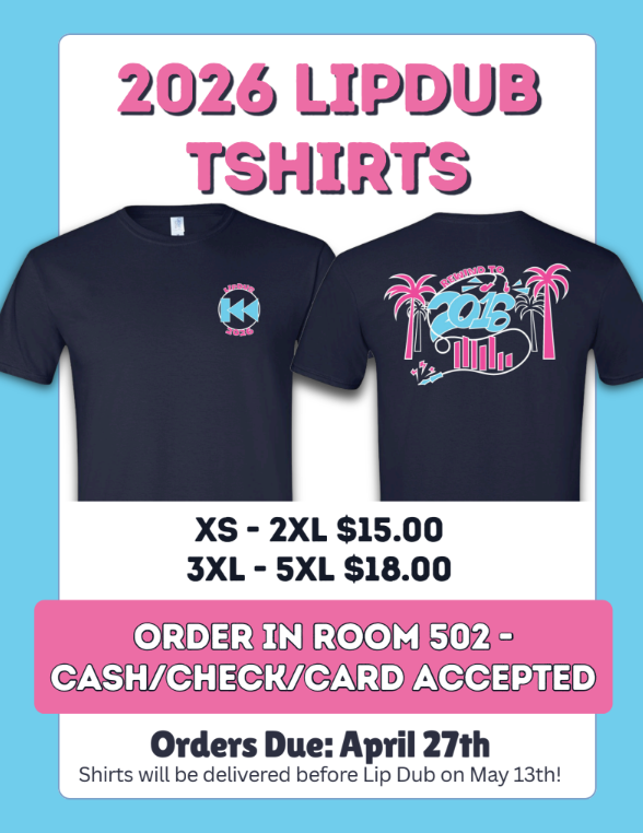 Get your 2026 Lip Dub shirt before it’s too late! 🎬👕  Make sure to place your order by April 27th to guarantee yours. Shirts can be purchased in the Red Hut or Room 502, and we accept cash, card, or check for your convenience.  Order forms are available in Room 502, the front office, or you can fill one out online here: https://aptg.co/jYDTy3  Don’t miss out on this chance to represent and be part of the 2026 Lip Dub!
