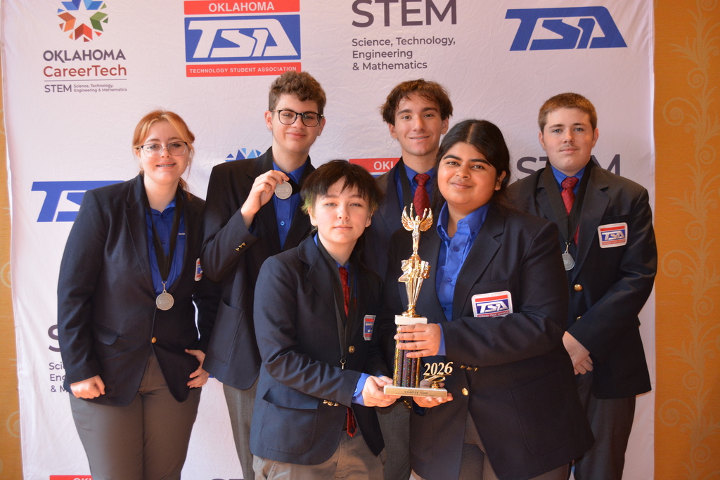 🏆🔧 Claremore TSA Shines at State! 🔧🏆  We’re proud to celebrate our Claremore Technology Student Association members for an outstanding showing at the state level!  👏 16 Claremore students qualified to compete in multiple events, including Chapter Team, Digital Photography, Tech Bowl, and Problem Solving—an incredible accomplishment!  🥇 STATE CHAMPIONS – Chapter Team Lillian Doonkeen, Brooklynn England, Korben Fortna, Rosemary Jones, Gavin Owens, and Christian Sather  🥈 STATE RUNNER-UP – Chapter Team Kenneth Bowlby, Eli Estrada, Ellis Fears, Aneeza Hasin, Preston Heide, and Charlee Wilbanks  🎉 Additional state qualifiers included high school students Myer Schmidt and Nate Howard, along with WRJH students Keagan Travis and Camden Kimblern.  🚀 Our 1st place Chapter Team has earned the opportunity to represent Claremore at Nationals in June—we can’t wait to see what they accomplish next!  👏 A special congratulations to Korben Fortna, who wrapped up a successful term serving as TSA State Historian for Oklahoma.  We are so proud of all of these students for their hard work, dedication, and excellence in representing Claremore!
