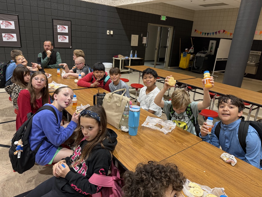 students enjoying breakfast before testing