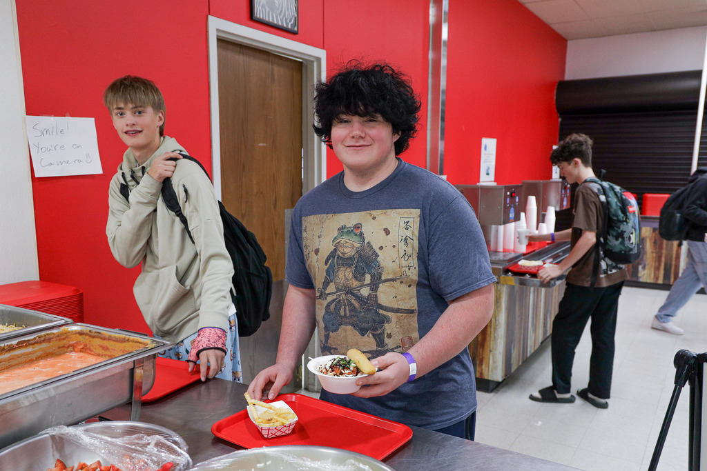 High school students trying  Bruschetta Pasta Rosa