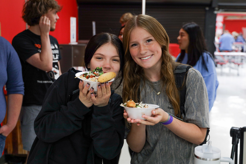 High school students trying  Bruschetta Pasta Rosa