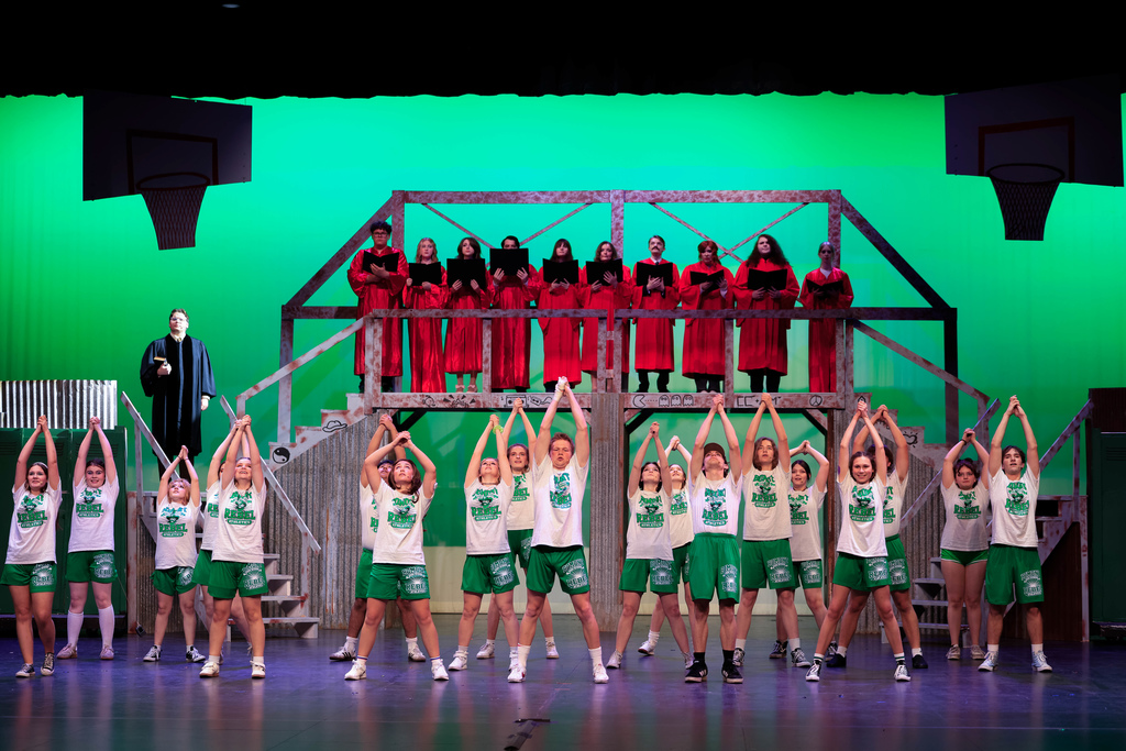 High school students performing Footloose.
