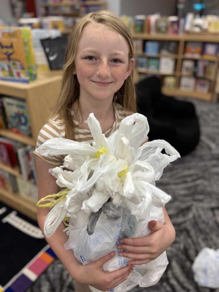 studen with plastic bags 