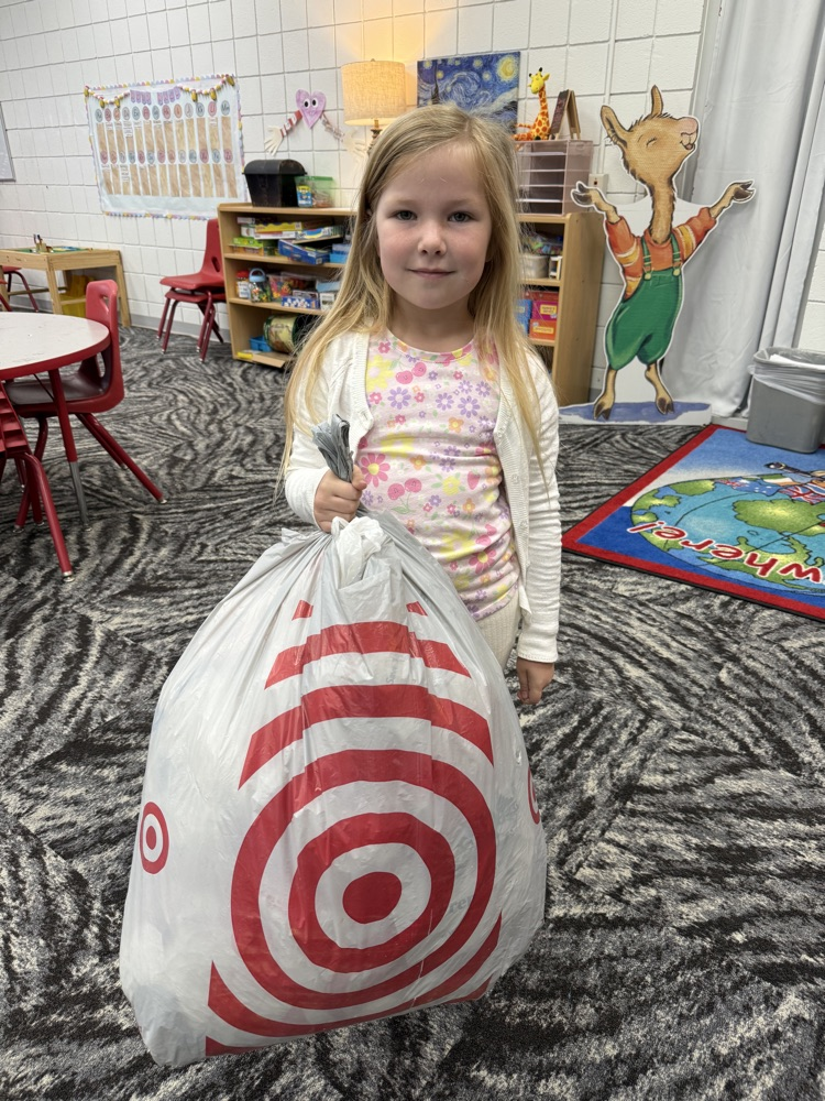 studen with plastic bags 