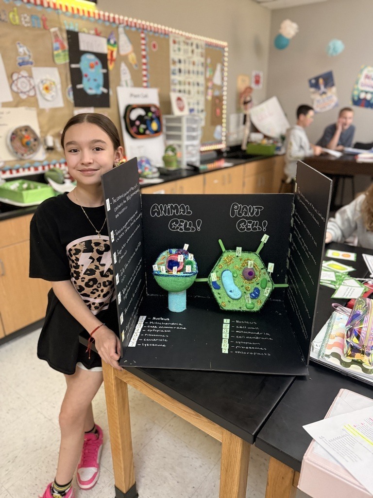 students with their diorama 