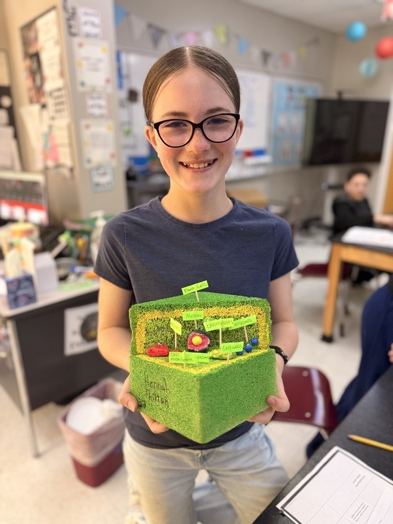 students with their diorama 