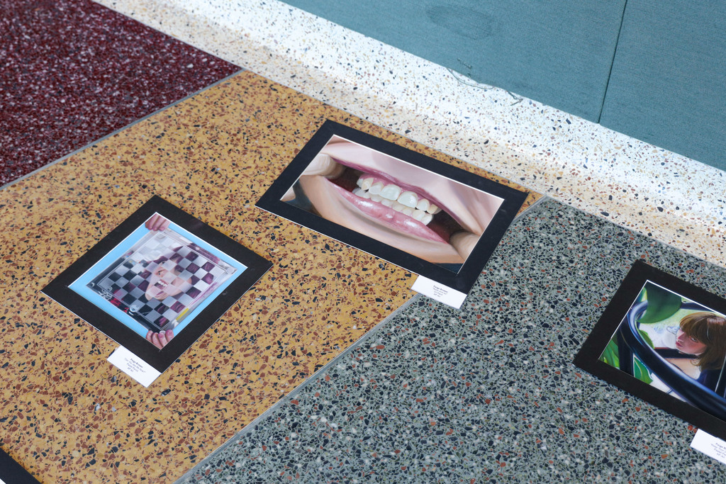 Art pieces on the floor