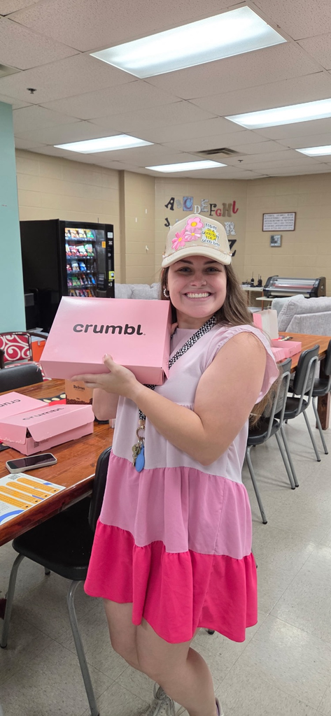 Mrs Ramsey with crumbl box