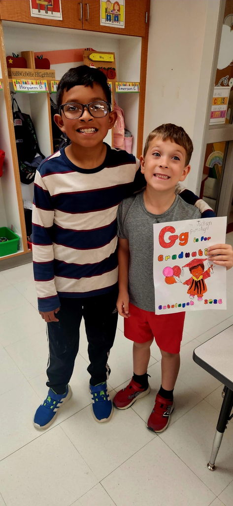 5th graders celebrating kindergarteners 
