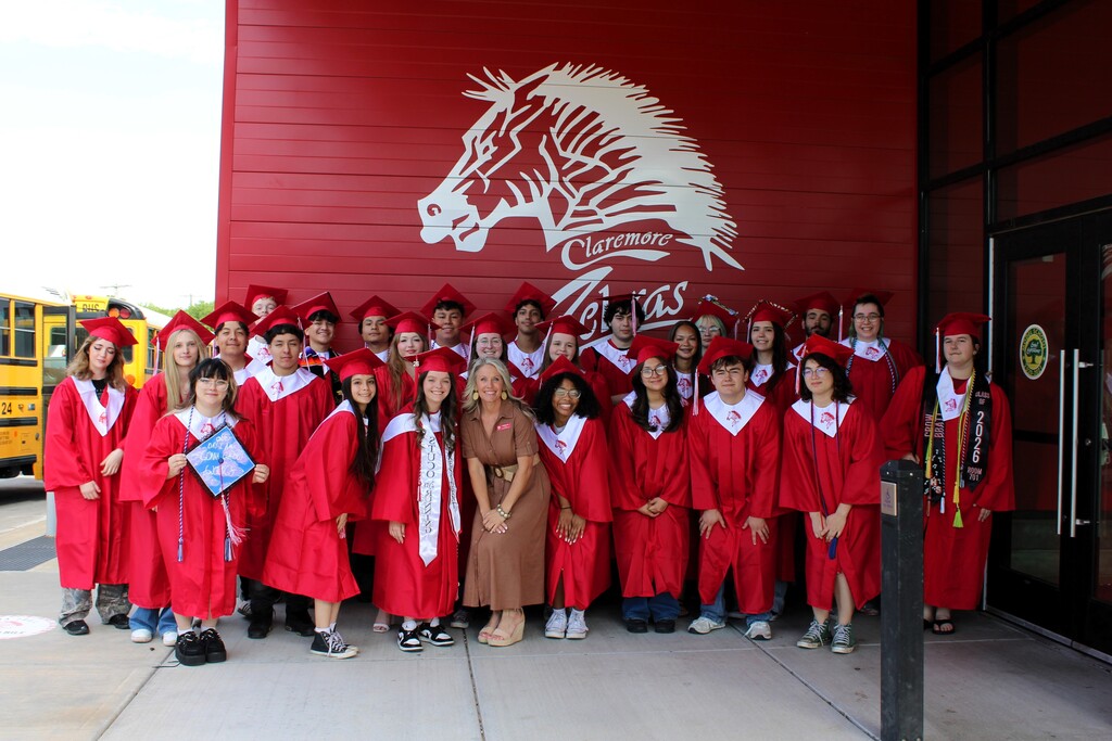 Graduating students with Ms. Fay