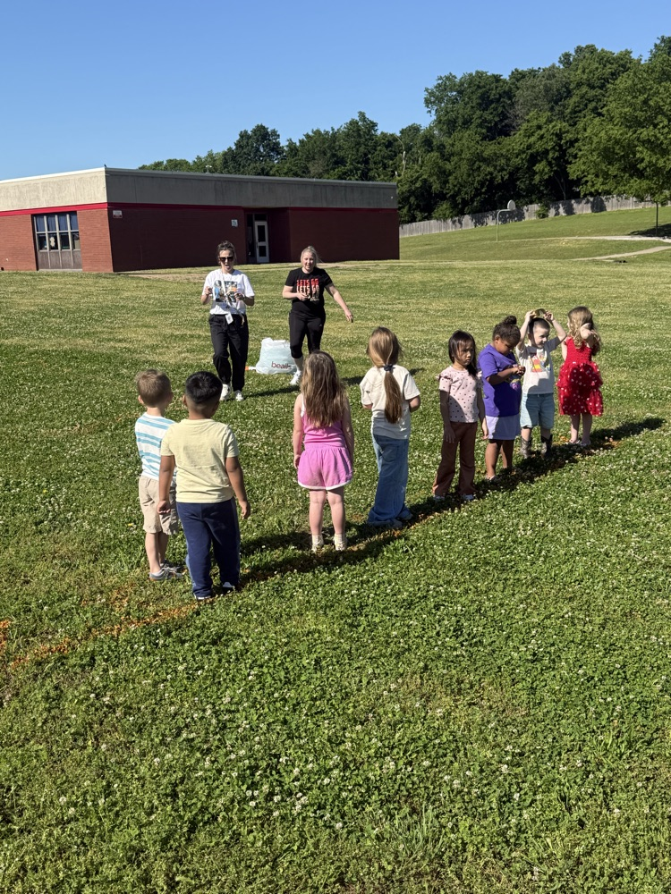 students with Mrs Lyons 