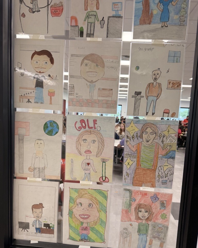 Mrs. Breen's student's caricatures drawings.