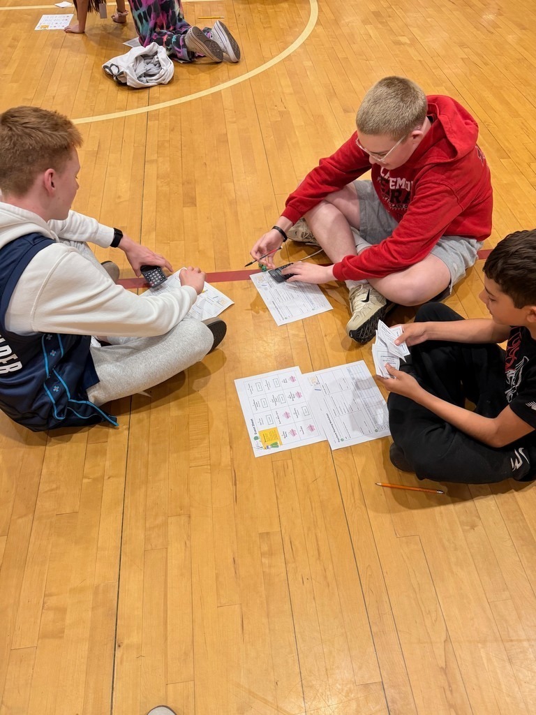 Junior high students learning about budgeting