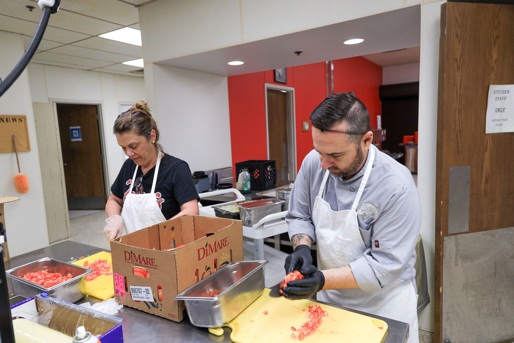 Chef Ryan and Brandy prepping for powder puff