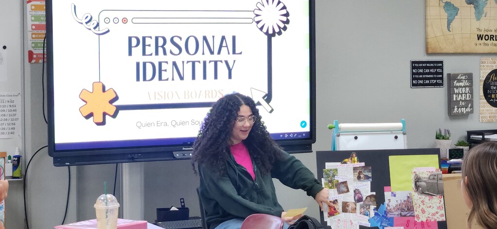 Honors Spanish III and AP Spanish Language & Culture students explored the AP theme of Personal Identity through a creative and reflective project.  Students designed vision boards titled Quién Era, Quién Soy, y Quién Seré (Who I was, Who I am, and Who I will be), reflecting on the experiences, values, and influences that shape who they are.  They then presented their work in Spanish in front of their classmates, demonstrating both language growth and meaningful personal reflection.  A powerful blend of creativity, culture, and communication!