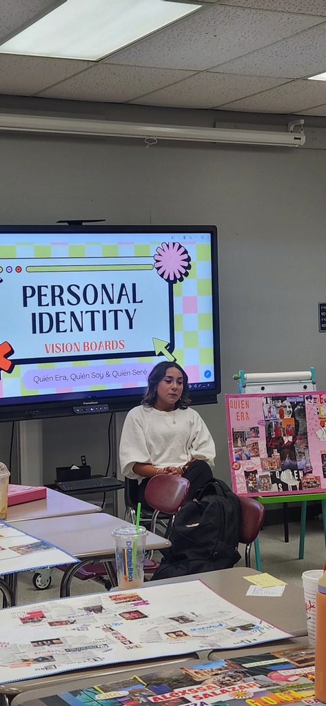 Honors Spanish III and AP Spanish Language & Culture students explored the AP theme of Personal Identity through a creative and reflective project.  Students designed vision boards titled Quién Era, Quién Soy, y Quién Seré (Who I was, Who I am, and Who I will be), reflecting on the experiences, values, and influences that shape who they are.  They then presented their work in Spanish in front of their classmates, demonstrating both language growth and meaningful personal reflection.  A powerful blend of creativity, culture, and communication!