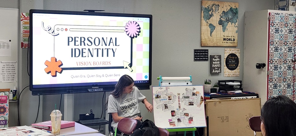 Honors Spanish III and AP Spanish Language & Culture students explored the AP theme of Personal Identity through a creative and reflective project.  Students designed vision boards titled Quién Era, Quién Soy, y Quién Seré (Who I was, Who I am, and Who I will be), reflecting on the experiences, values, and influences that shape who they are.  They then presented their work in Spanish in front of their classmates, demonstrating both language growth and meaningful personal reflection.  A powerful blend of creativity, culture, and communication!