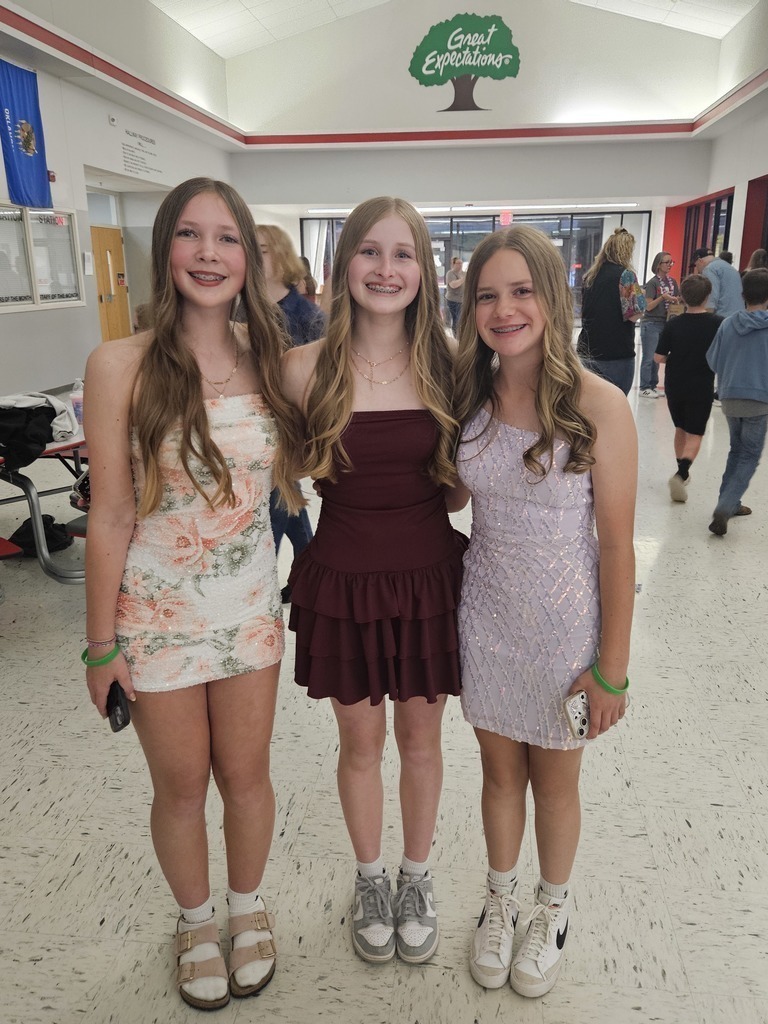 Junior high students having fun at the fiesta dance