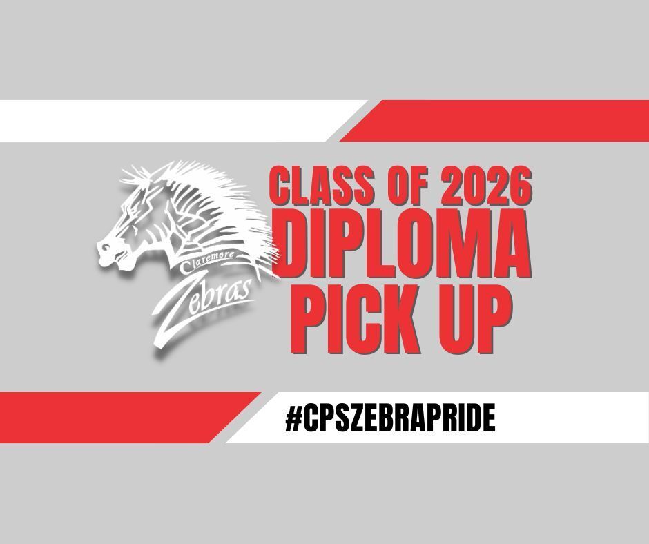 🎓 Attention Claremore High School Class of 2026 Graduates! 🎓  Your official diplomas and transcripts are ready for pickup!  📍 Pick up location: STEM Building Front Office 🕗 Hours: • Monday–Thursday: 8:00 AM – 4:00 PM • Friday: 8:00 AM – 12:00 PM  Please remember that all state graduation requirements must be completed before diplomas and official transcripts can be released. Students who have not completed their ICAP or Personal Financial Literacy (PFL) requirements will not be eligible to pick up these documents until those requirements are fulfilled.  Graduates must sign for their diploma and official transcript when picking them up.  Thank you for a great school year! We are proud of all you have accomplished and wish you the very best as you begin this exciting new chapter. We can't wait to see you soon!