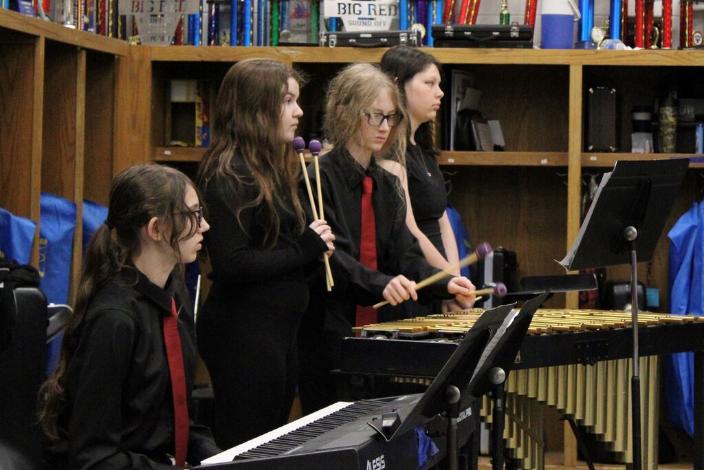 WRJH Percussion line at the Oologah Jazz Festival