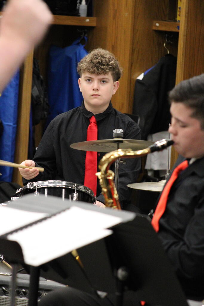 WRJH Drummer waiting for the next cue