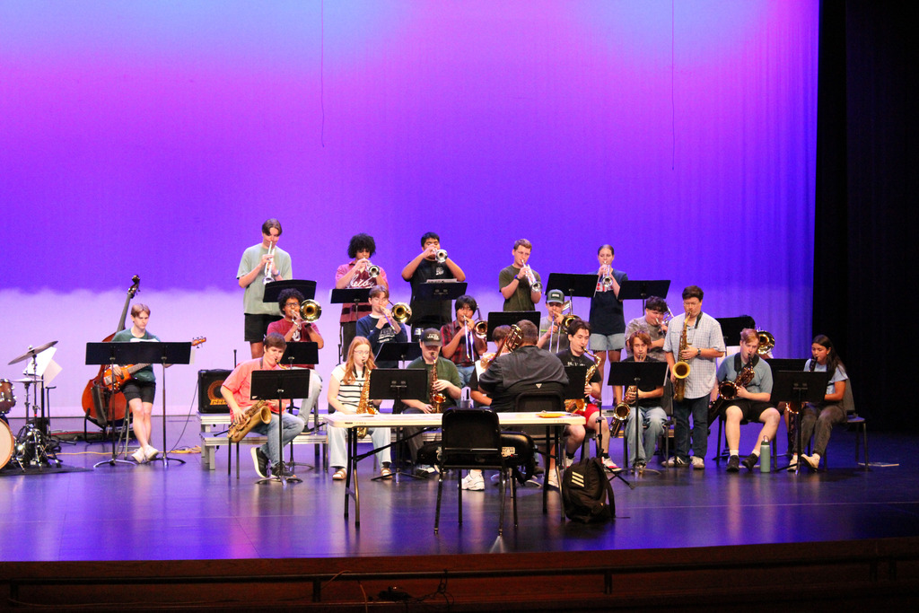Students practicing together at Jazz Camp