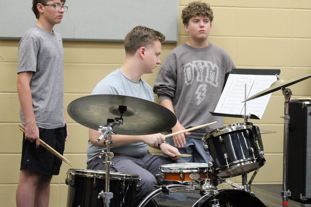 Students practicing together at Jazz Camp