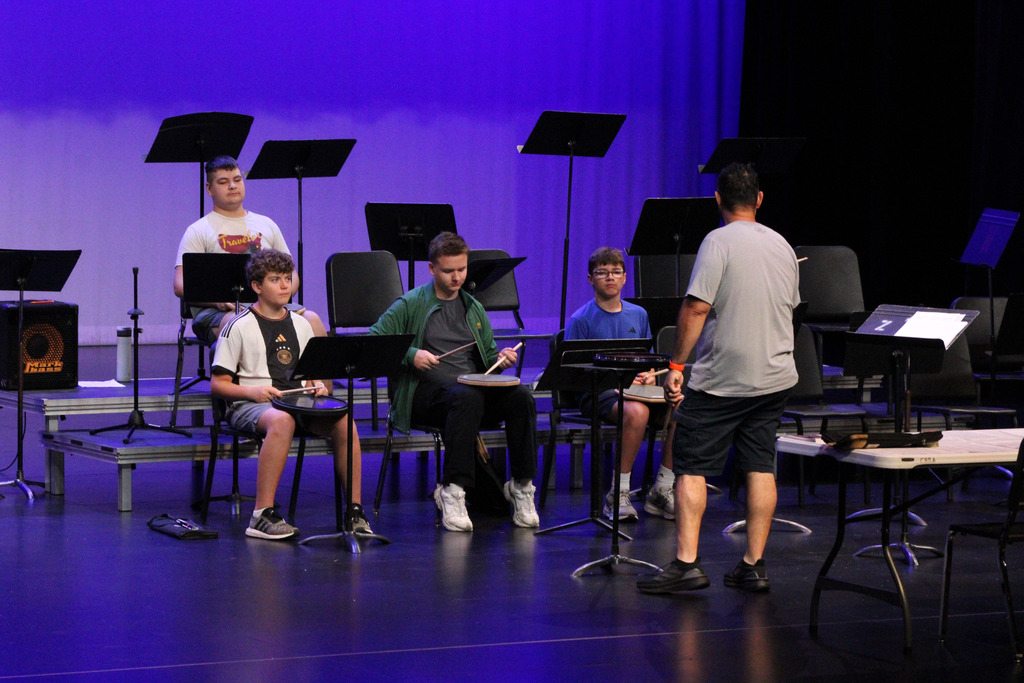 Students practicing together at Jazz Camp