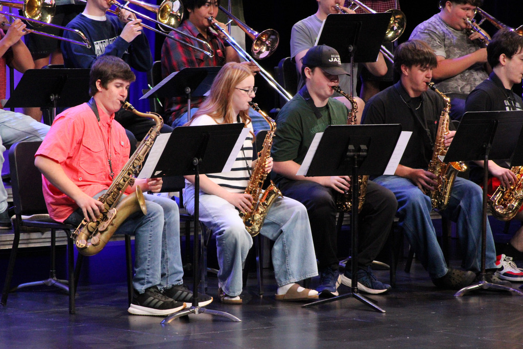Students practicing together at Jazz Camp