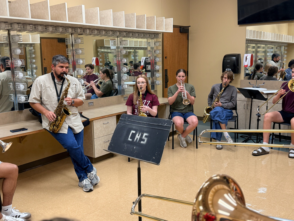 Students practicing together at Jazz Camp