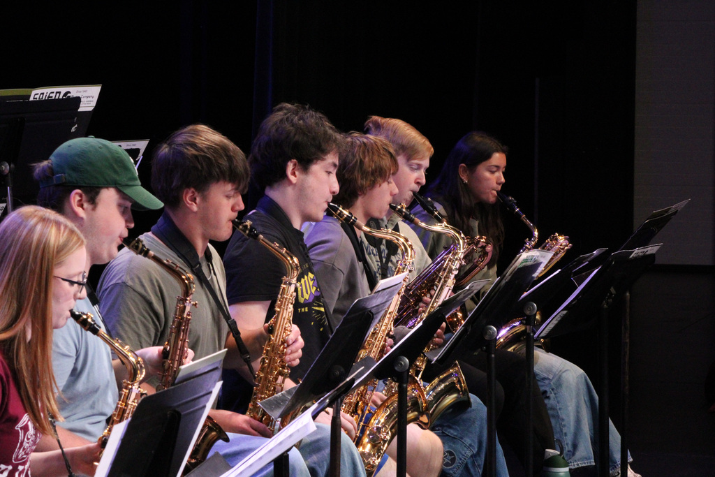 Students practicing together at Jazz Camp