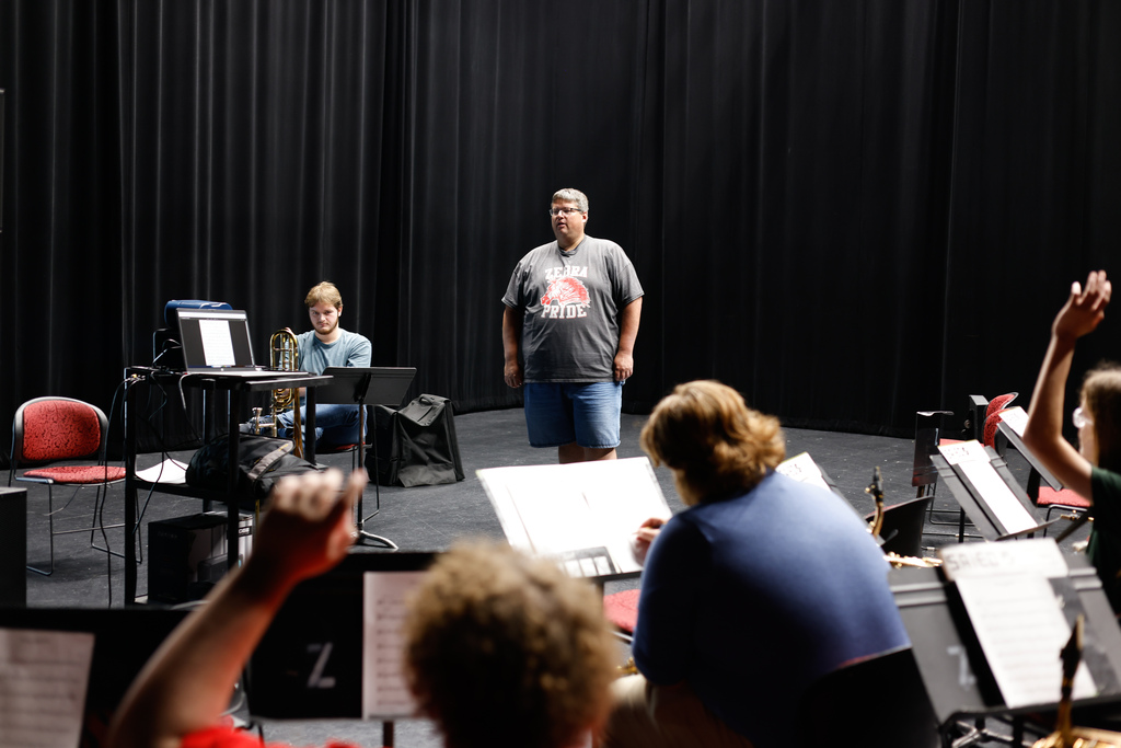Students practicing together at Jazz Camp