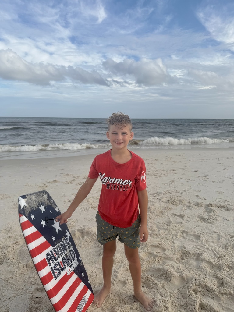 Beckham Cox, first grader at Roosa, sporting his zebra gear in Orange Beach, AL