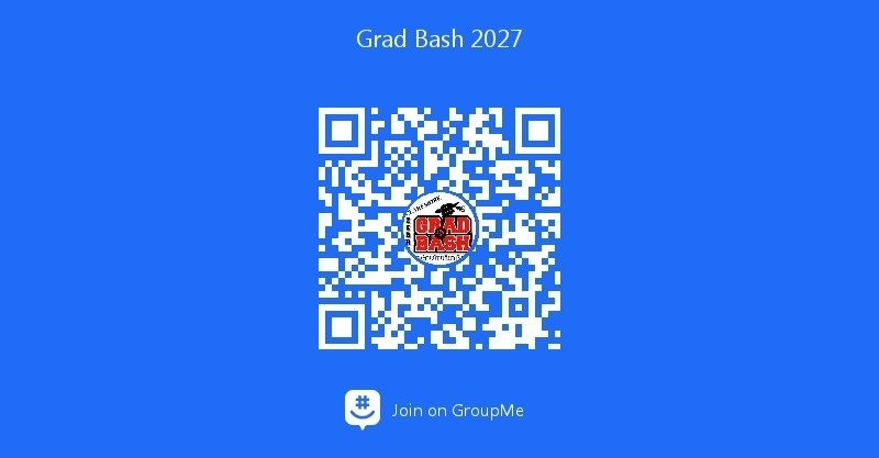  Dear Class of 2027 Parents,  The Class of 2027 Grad Bash GroupMe is officially up and running!  We encourage you to join the GroupMe as soon as possible. This will be the primary place to receive updates, volunteer opportunities, fundraising information, and important announcements throughout the year.  Grad Bash is a wonderful tradition that gives our seniors a safe, fun, and memorable way to celebrate their graduation. It takes the support of many parents and volunteers to make this special night possible, and we'd love for you to be a part of making it an unforgettable experience for the Class of 2027.  Please use the QR code attached to join the GroupMe today. We look forward to working together to give our seniors an amazing Grad Bash celebration!  Thank you for your support, and Go Zebras!