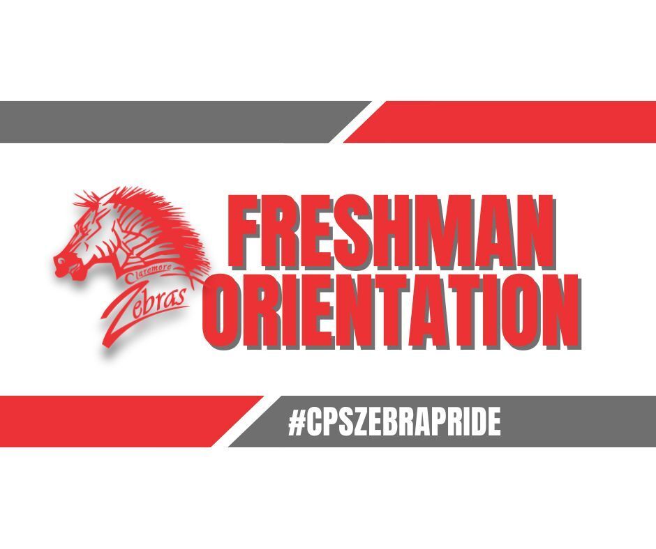 Welcome, CHS Class of 2030! Your high school journey starts here! Join us for Freshman Orientation on August 7th from 8:30–11:30 AM. Students and parents should report to the Robson PAC to kick off the morning. You'll get to know Claremore High School, meet new friends, explore the campus, and start building your #CPSZEBRAPRIDE. Parents are invited to begin the morning with a brief meeting to meet CHS staff and learn about important information for the upcoming year. After the brief meeting, incoming freshmen will be paired with our incredible FUZE mentors—upperclassmen who will help guide, encourage, and support them throughout the school year. Students will also receive their class schedules during orientation, giving them a chance to become familiar with their classes and navigate the building before the first day of school. Freshman Orientation is all about helping students feel confident, connected, and ready for a successful start at CHS. We can't wait to welcome our newest Zebras and help you make Claremore High School your home!